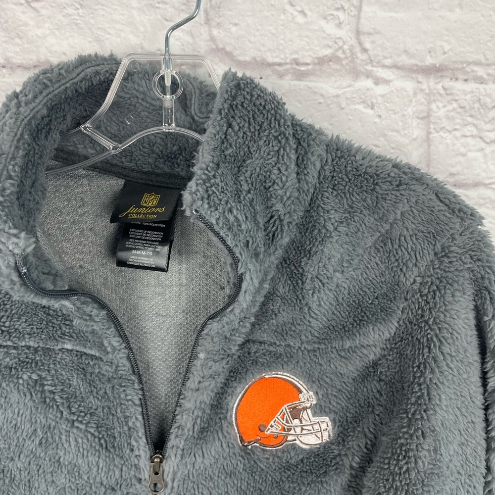 NFL Cleveland Browns Logo Juniors Fleece Zip-up Jacket Size M - Picture 3 of 5